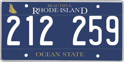 RI license plate 212259