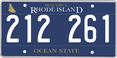 RI license plate 212261