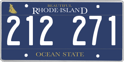 RI license plate 212271