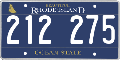 RI license plate 212275