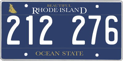 RI license plate 212276