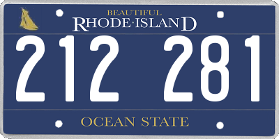 RI license plate 212281