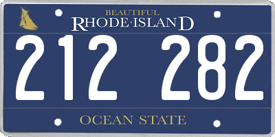 RI license plate 212282