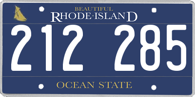 RI license plate 212285