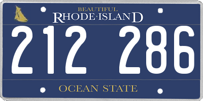 RI license plate 212286