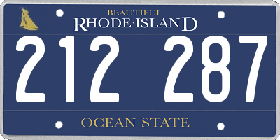 RI license plate 212287
