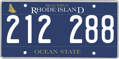 RI license plate 212288