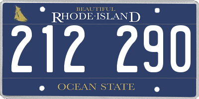 RI license plate 212290