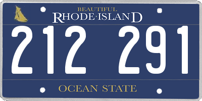 RI license plate 212291