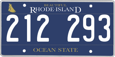 RI license plate 212293