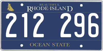 RI license plate 212296