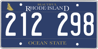 RI license plate 212298