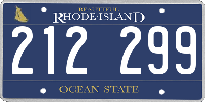 RI license plate 212299