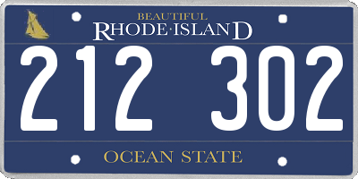 RI license plate 212302