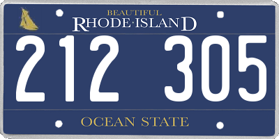 RI license plate 212305