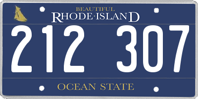 RI license plate 212307