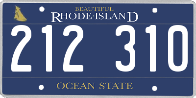 RI license plate 212310