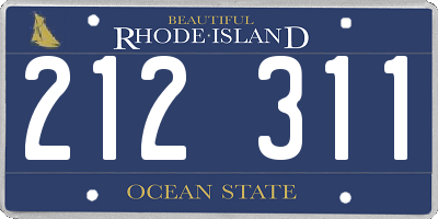 RI license plate 212311