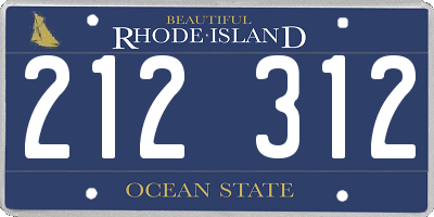 RI license plate 212312