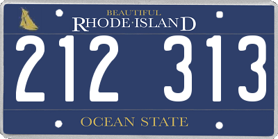 RI license plate 212313