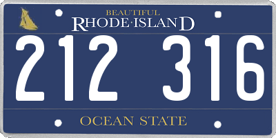 RI license plate 212316