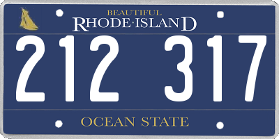 RI license plate 212317