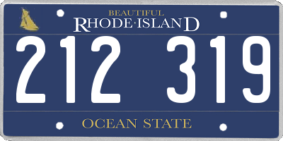 RI license plate 212319