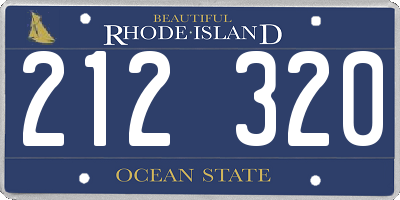 RI license plate 212320