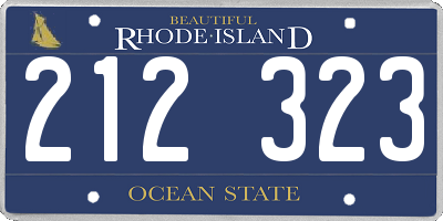 RI license plate 212323