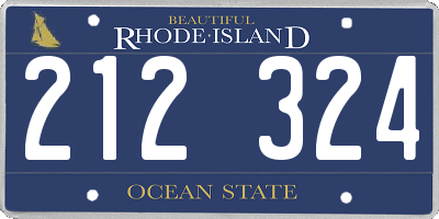 RI license plate 212324