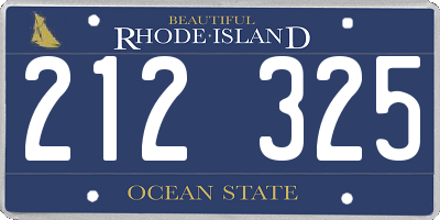 RI license plate 212325