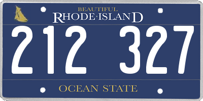 RI license plate 212327