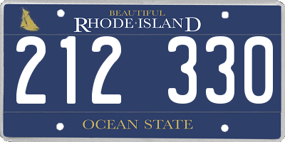 RI license plate 212330