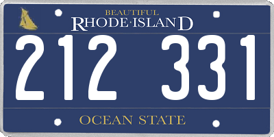 RI license plate 212331