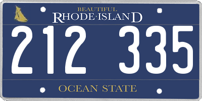 RI license plate 212335