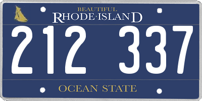 RI license plate 212337