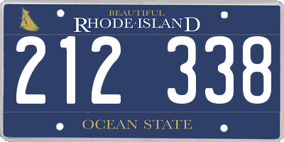 RI license plate 212338