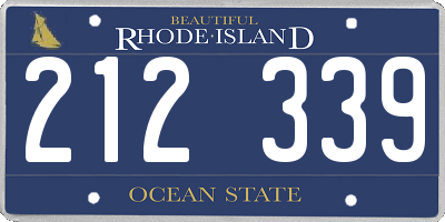 RI license plate 212339