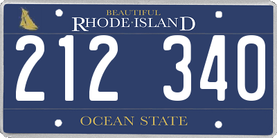 RI license plate 212340