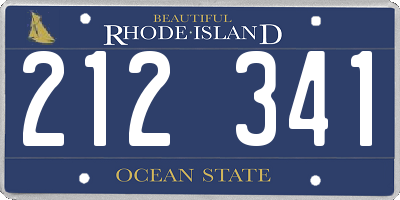 RI license plate 212341