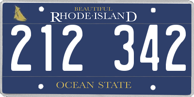 RI license plate 212342