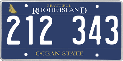 RI license plate 212343
