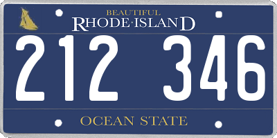 RI license plate 212346