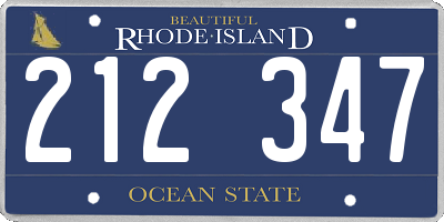 RI license plate 212347