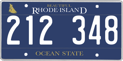 RI license plate 212348
