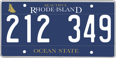 RI license plate 212349