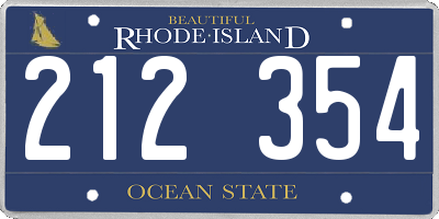 RI license plate 212354