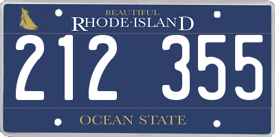 RI license plate 212355