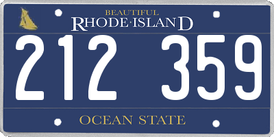 RI license plate 212359