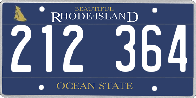 RI license plate 212364